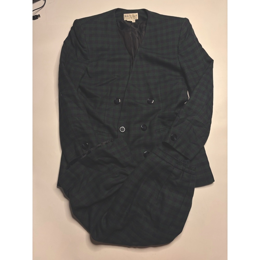 VTG Saville Women's Size 10 Skirt Suit Set Plaid Wool Blend Career Style Preppy